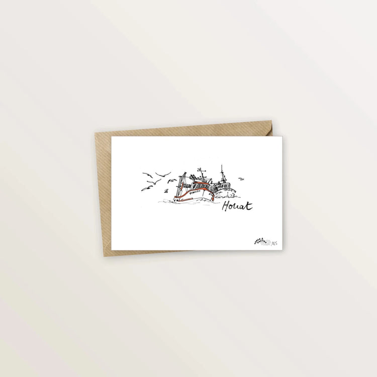 5 cartes postales : croisière dans le Morbihan - Table à cartes