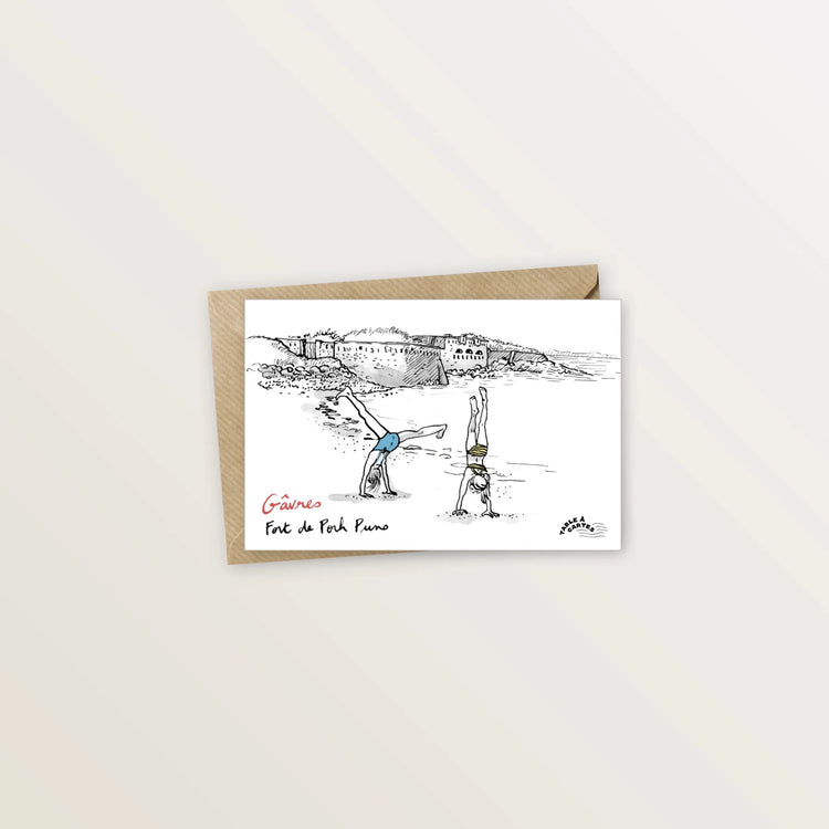 5 cartes postales de la presqu'île de Gâvres - Table à cartes