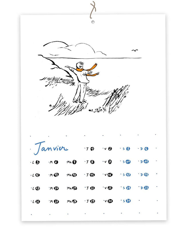 Calendrier 2026 - A la plage - Table à cartes