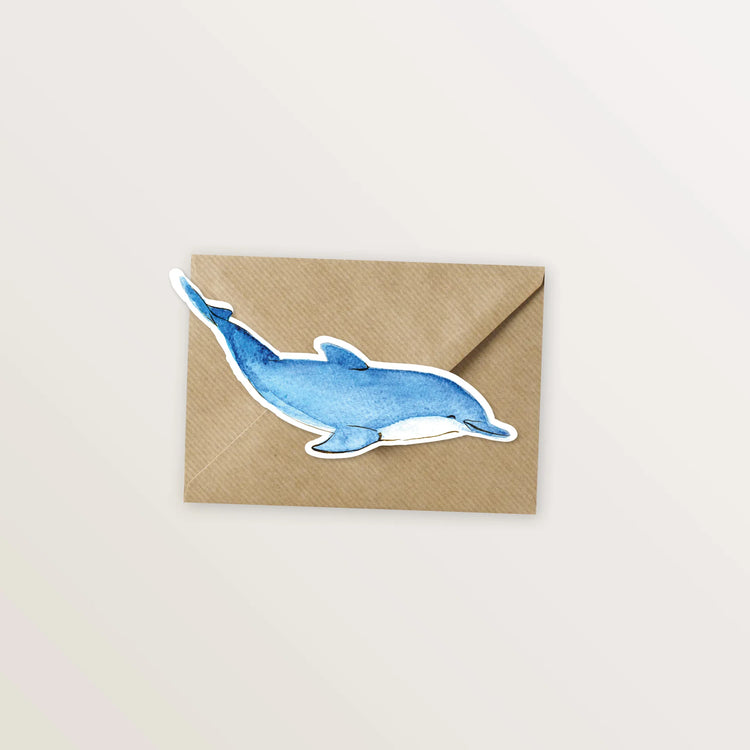 5 cartes, en forme d'animaux marins.
