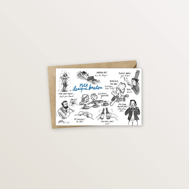 Carte postale lexique breton - Expressions - Table à cartes