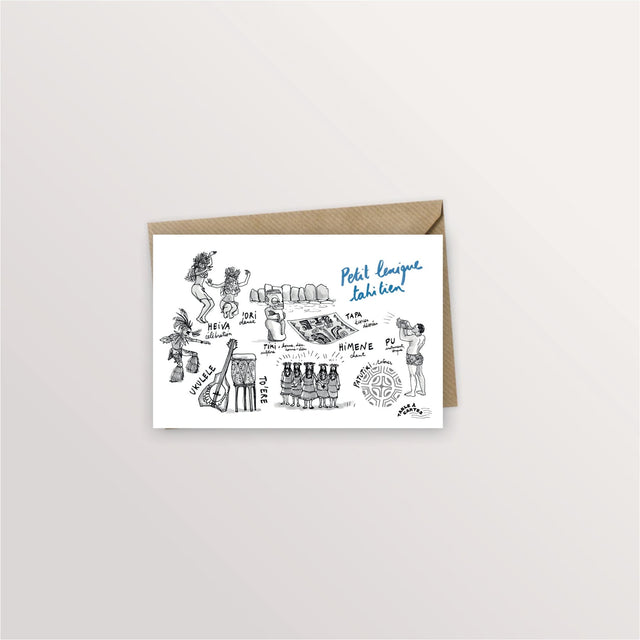 Carte postale lexique tahitien - Arts - Table à cartes