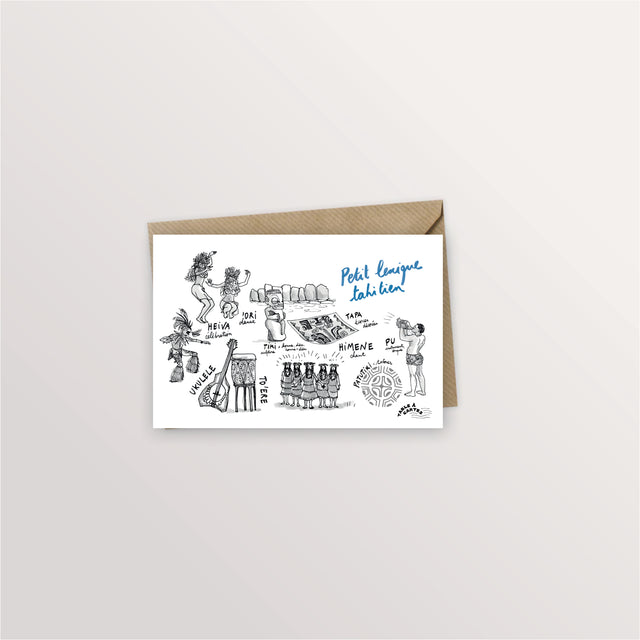 Carte postale lexique tahitien - Arts, Table à cartes