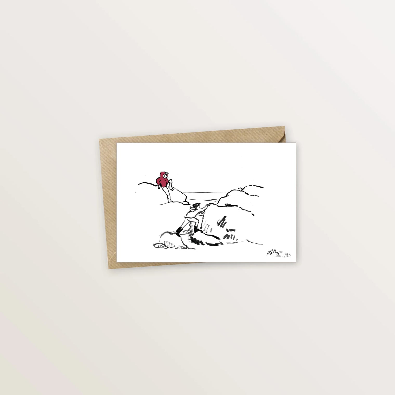 Carte postale - Sur les rochers