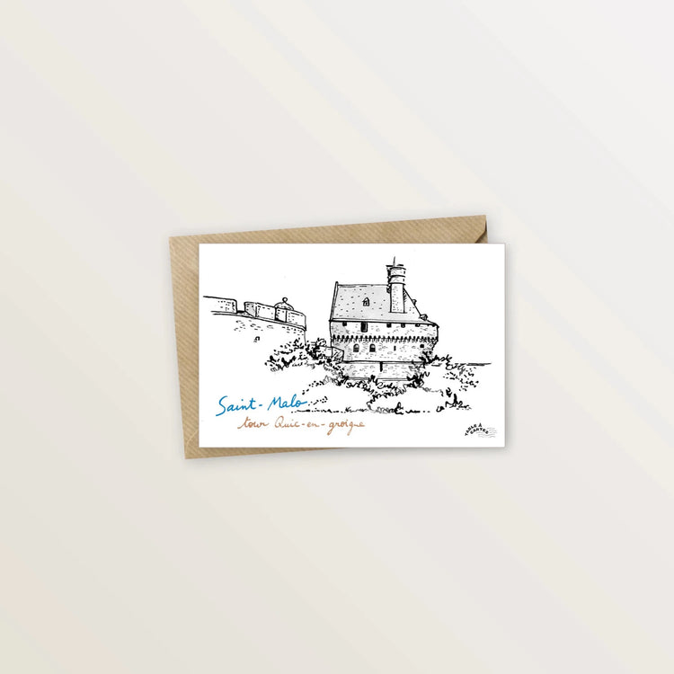 Carte postale Saint-Malo - Tour Quic-en-Groigne - Table à cartes