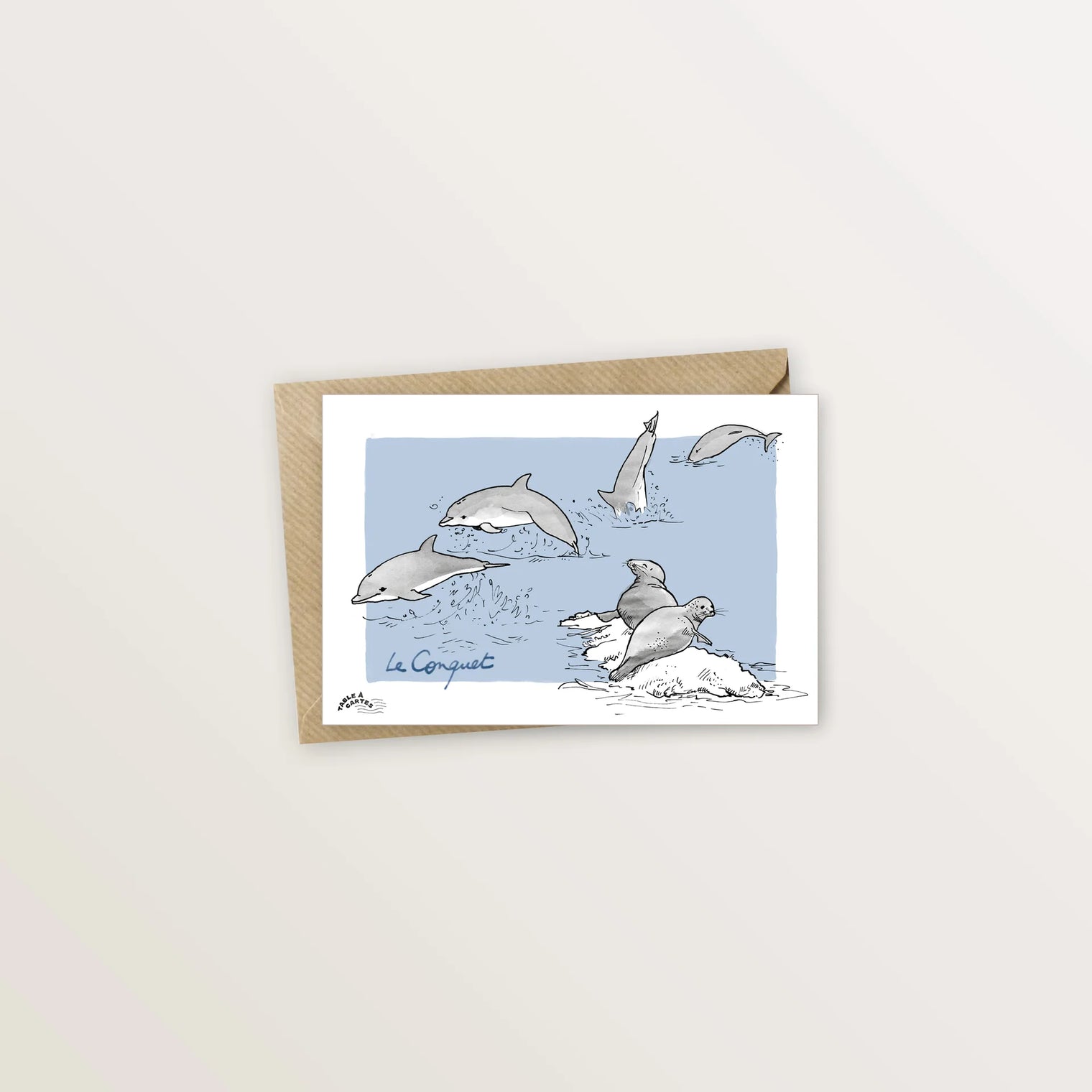 Carte postale - Dauphins et phoques