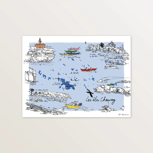 Les îles Chausey - Affiche 40 x 30 cm