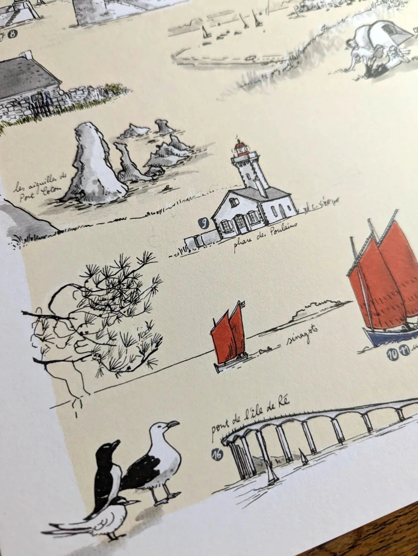 Les iles de l'Ouest - Affiche 60 x 40 cm - Table à cartes