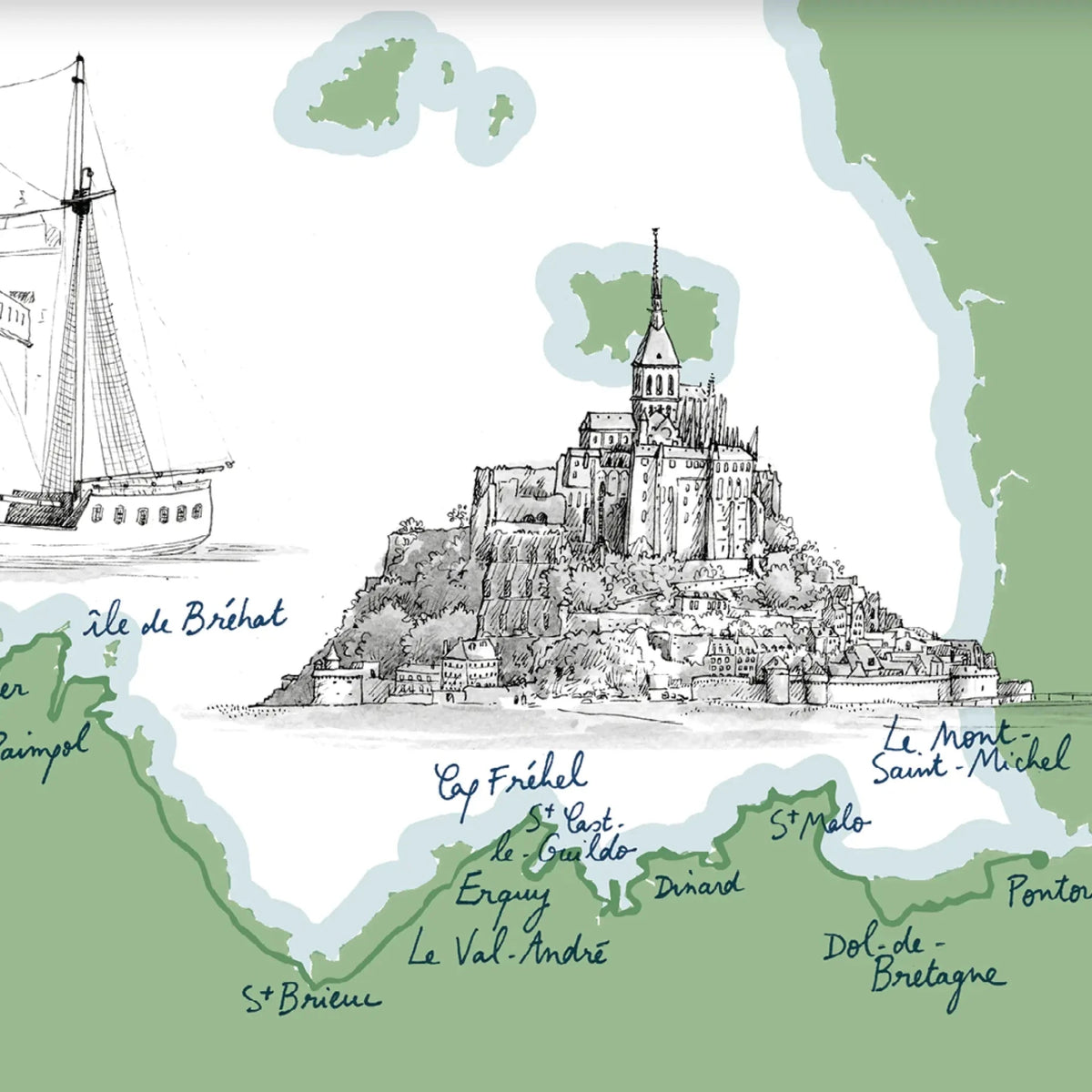 Détail de l'affiche GR34 : le Mont-Saint-Michel, l'île de Bréhat et la côte nord de la Bretagne