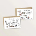 2 cartes postales - Oiseaux et canards de la baie de Somme - Table à cartes