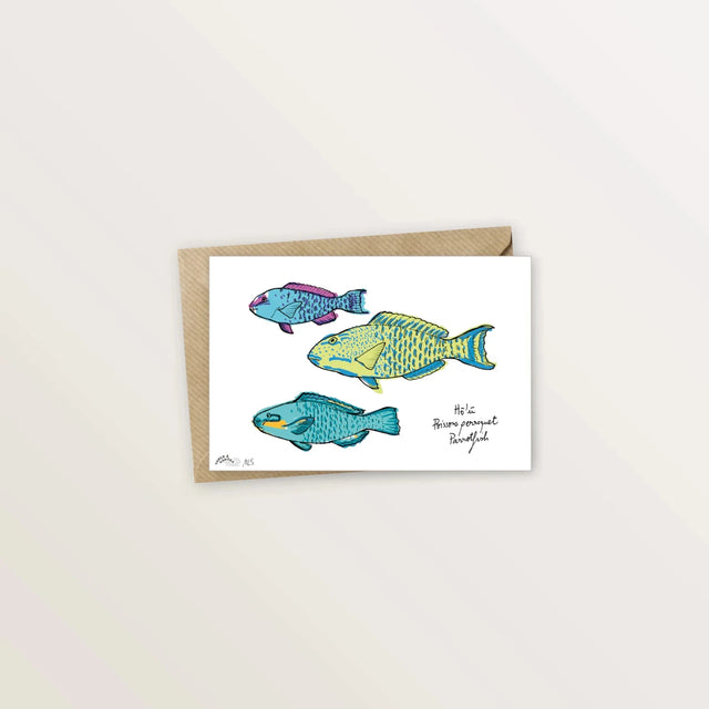 4 cartes postales animées : collection des poissons du lagon - Table à cartes