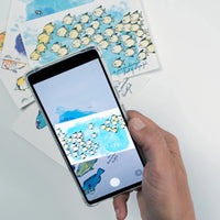 4 cartes postales animées : collection des poissons du lagon - Table à cartes