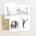 4 cartes postales pour les événements joyeux - Table à cartes
