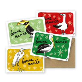 4 mini-cartes - Bonne année ! - Table à cartes