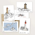 5 cartes postales : à la pointe Finistère - Table à cartes