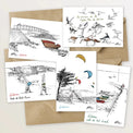 5 cartes postales de la presqu'île de Gâvres - Table à cartes