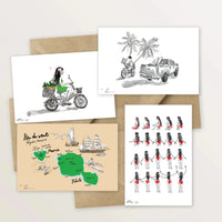 5 cartes postales : découverte de Tahiti et Moorea - Table à cartes