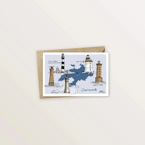 5 cartes postales des îles de Ouessant et Molène - Table à cartes
