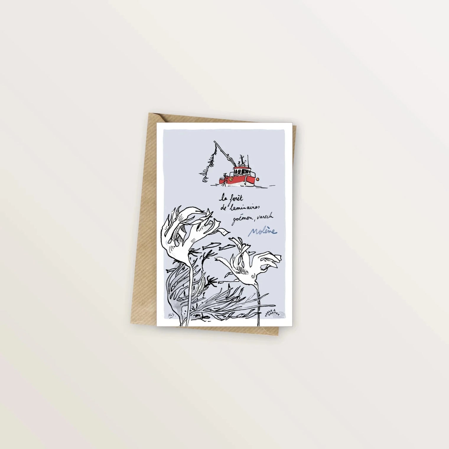 5 cartes postales des îles de Ouessant et Molène - Table à cartes