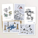 5 cartes postales des îles de Ouessant et Molène - Table à cartes