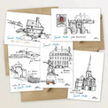5 cartes postales : le tour de Saint-Malo intramuros - Table à cartes