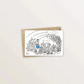 5 cartes postales : Les mots bleus - Table à cartes