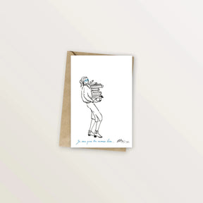 5 cartes postales : Les mots bleus - Table à cartes