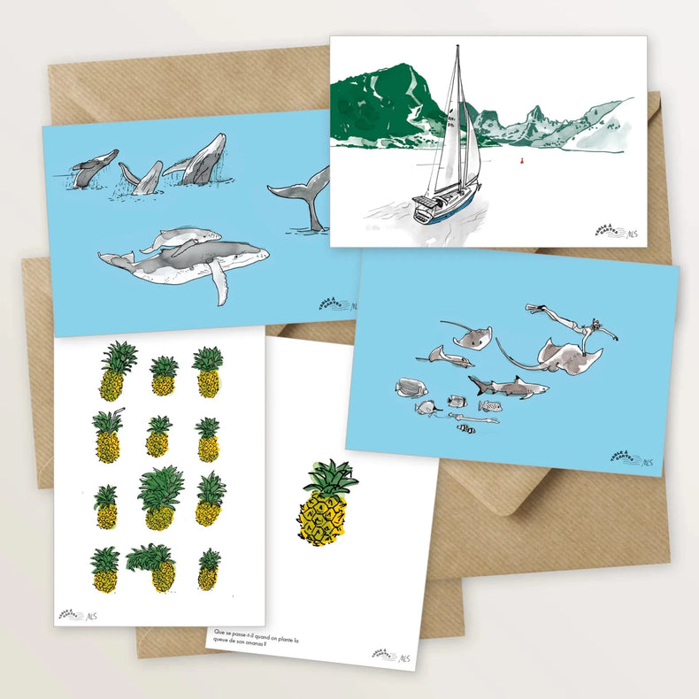 5 cartes postales pour explorer Moorea - Table à cartes