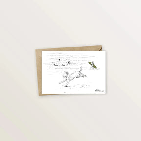 5 cartes postales : Vacances en bord de mer - Table à cartes