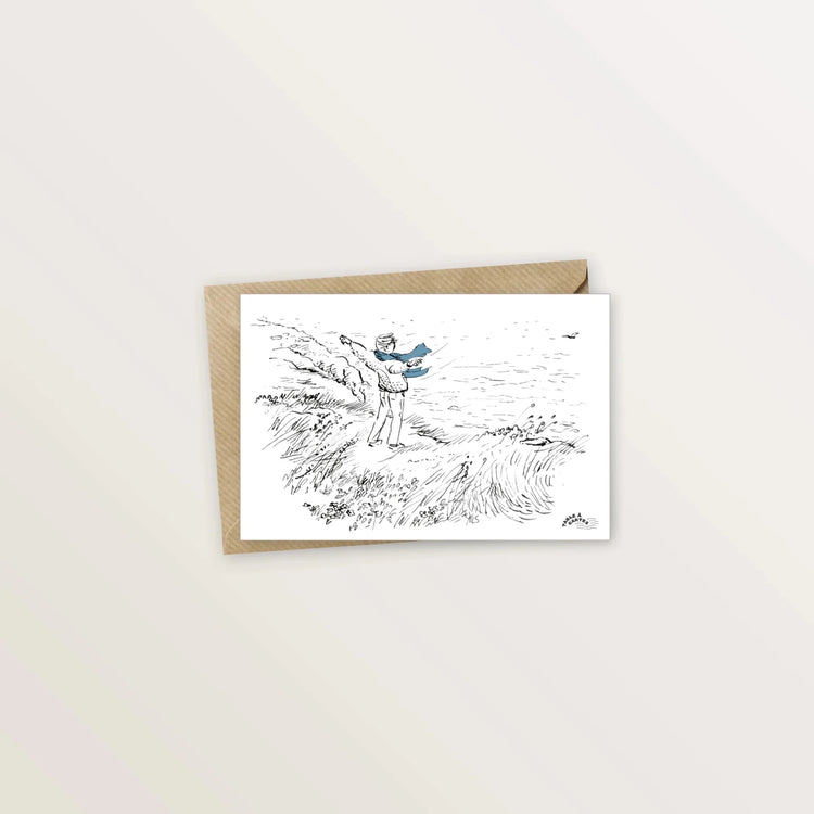 5 cartes postales : Vacances en bord de mer - Table à cartes