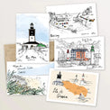 5 cartes postales : virée à Groix - Table à cartes
