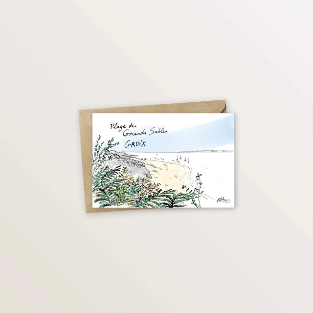 5 cartes postales : virée à Groix - Table à cartes