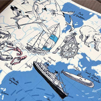 Atlantique Nord - Affiche 60 x 40 cm - Table à cartes