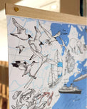 Atlantique Nord - Affiche 60 x 40 cm - Table à cartes