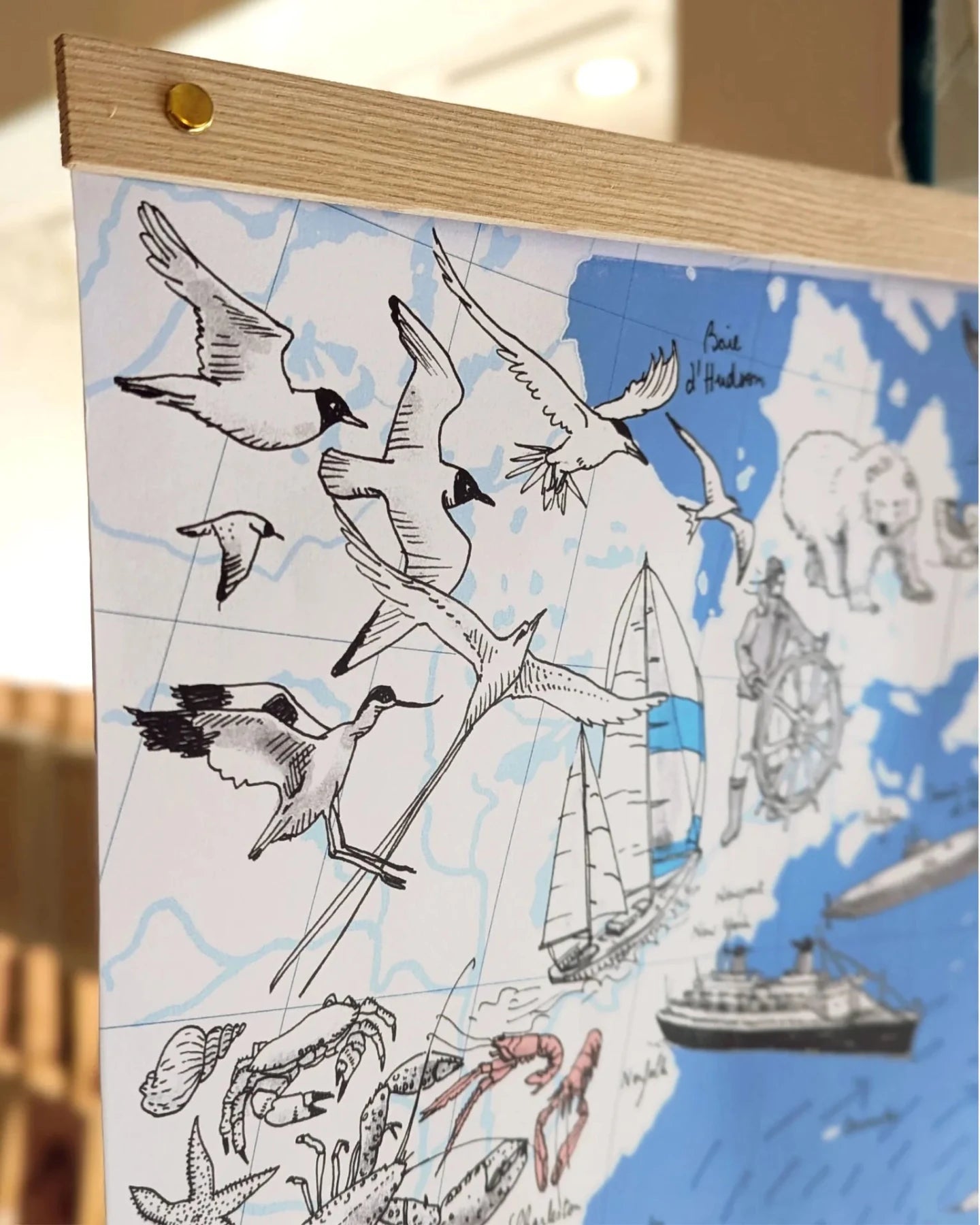 Atlantique Nord - Affiche 60 x 40 cm - Table à cartes