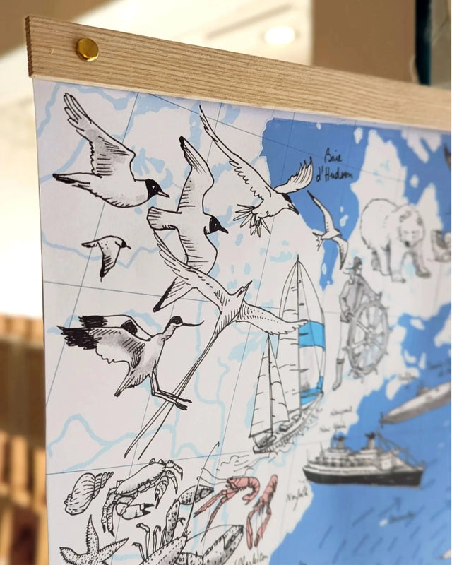 Atlantique Nord - Affiche 60 x 40 cm - Table à cartes