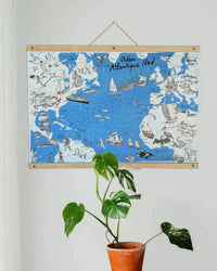 Atlantique Nord - Affiche 60 x 40 cm - Table à cartes