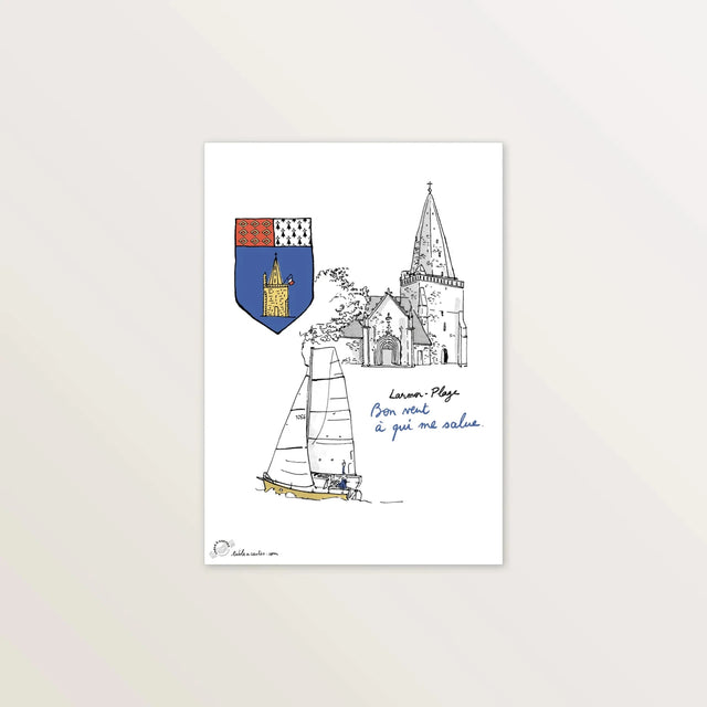 Bon vent à qui me salue - Larmor-Plage - Illustration A5 - Table à cartes