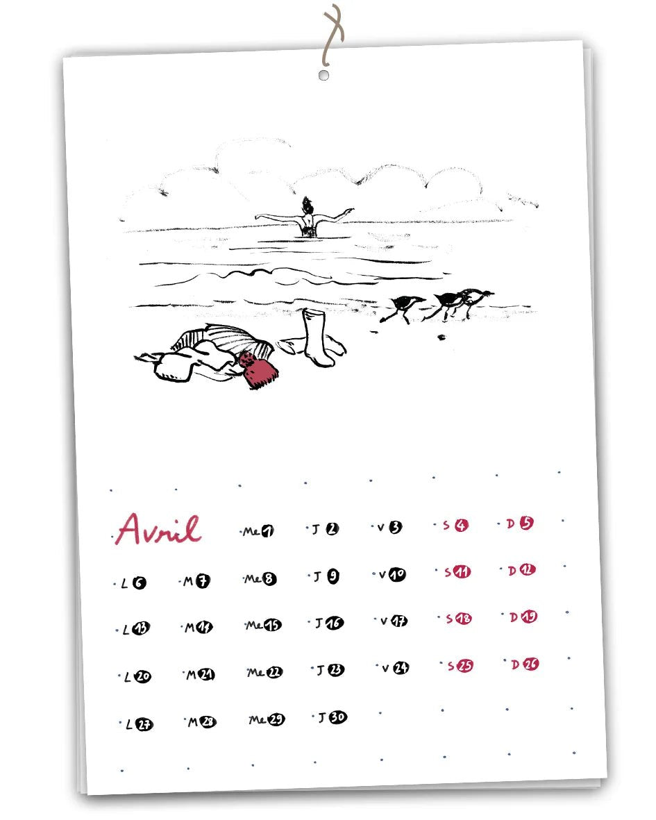 Calendrier 2026 - A la plage - Table à cartes