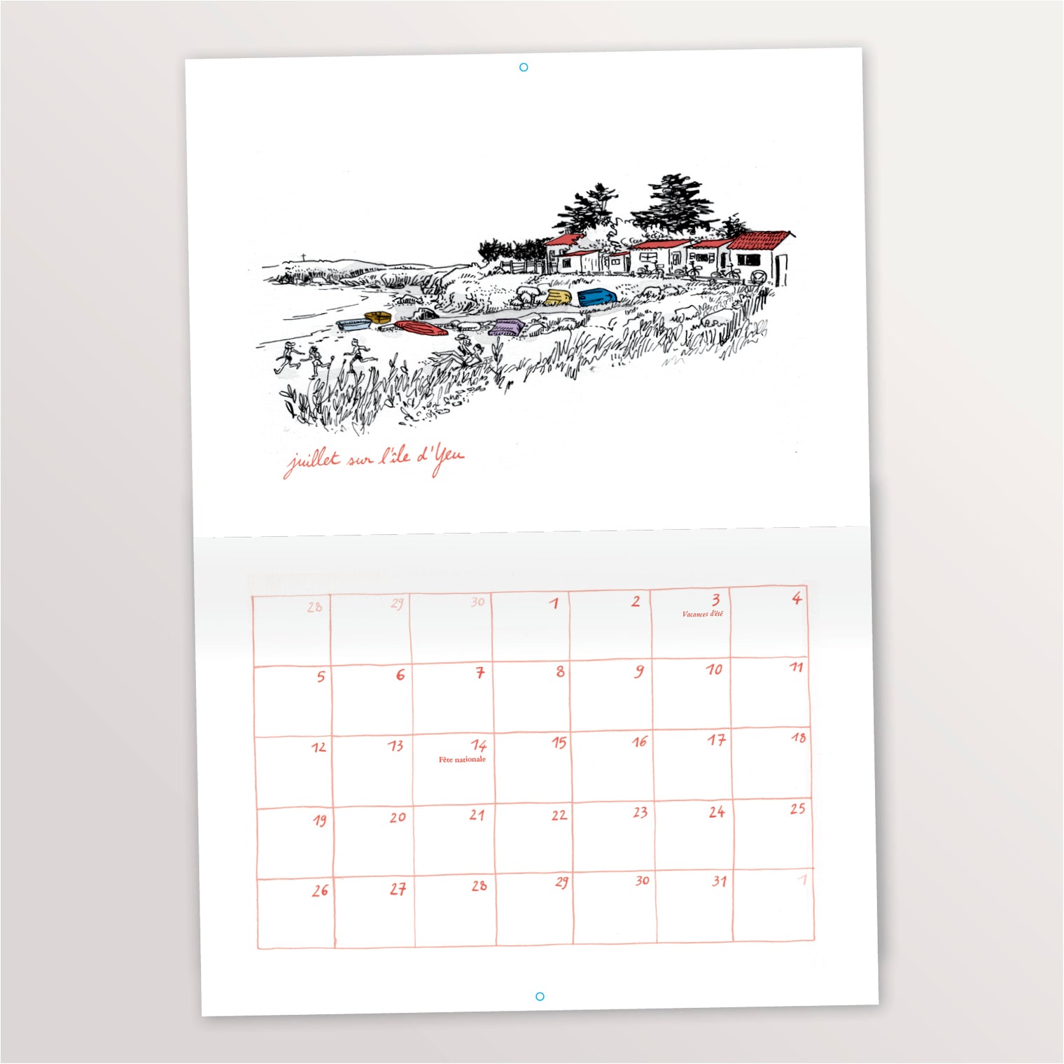 Calendrier mural 2027 illustré – D'île en île - A3