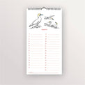 Calendrier perpétuel « Oiseaux de bord de mer » : page de mars, fous de Bassan