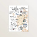 Carte de Saint-Malo intramuros - Affiche 30 x 40 cm
