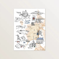 Carte de Saint-Malo intramuros - Affiche 30 x 40 cm
