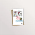 Carte de vœux « Timbres du nouvel an » : timbres illustrés et tampon postal de bonne année