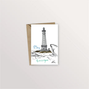Carte postale La Hague - Le phare de Goury, Table à cartes