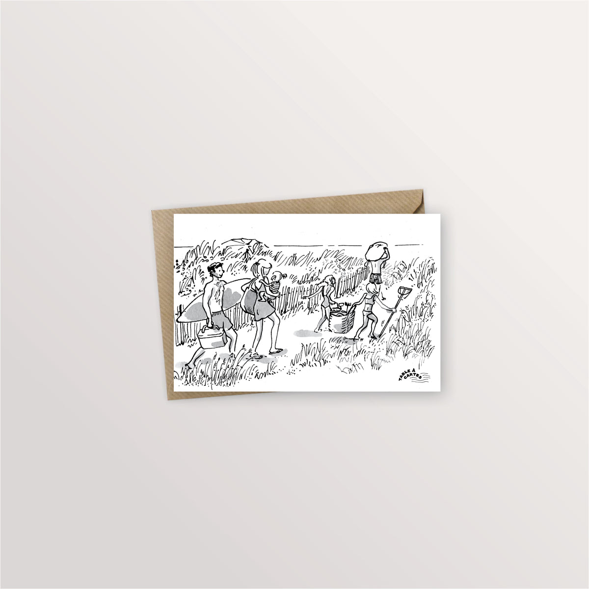 Carte postale - Allons à la plage