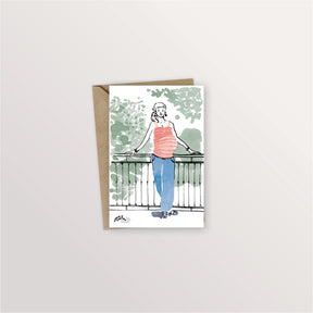 Carte postale - Grossesse au balcon
