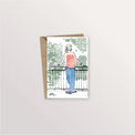 Carte postale - Grossesse au balcon