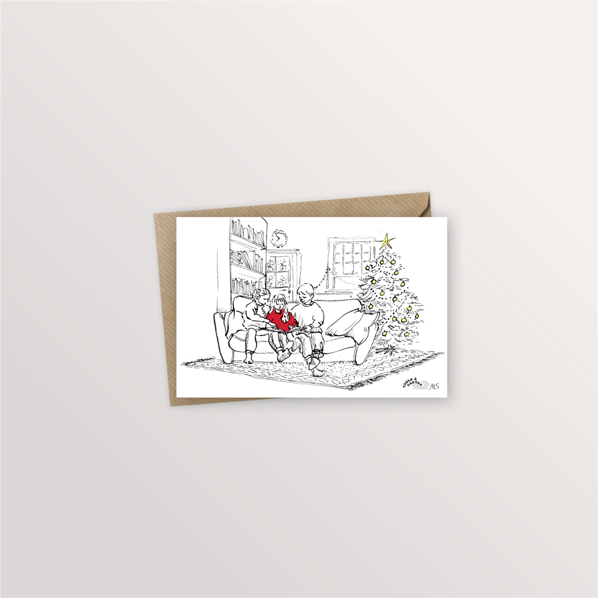 Carte postale - Lecture de Noël