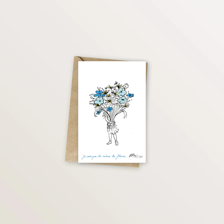 5 cartes postales : Les mots bleus